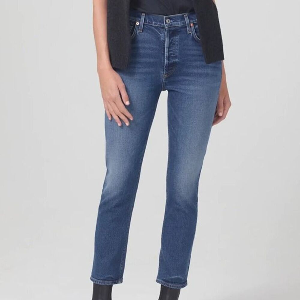 Citizens of Humanity High-Rise Button Fly Charlotte Ankle Straight Jeans 29